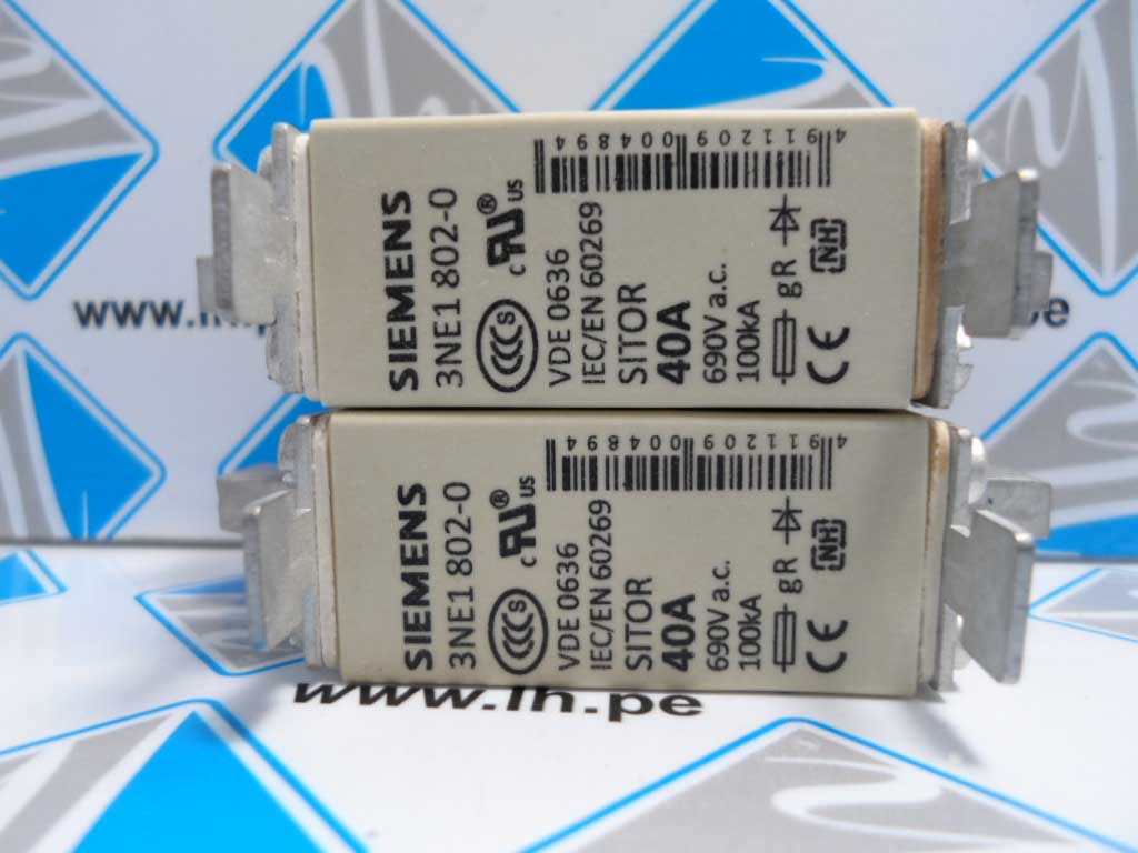 3NE1 802-0       Fusible Ultra Rápido 40Amp, 690VAC, 100kA